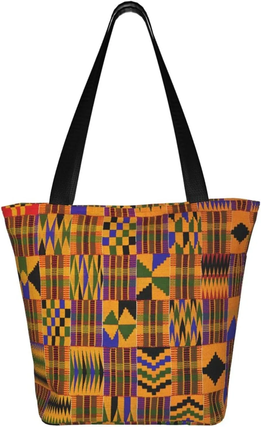African National Patterns Print Shoulder Tote Bag Women'S Large Size Handbag Casual Tote Shopping Bag For Women