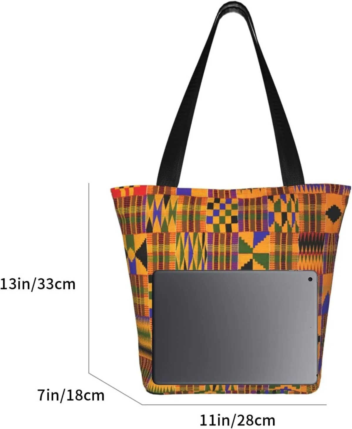 African National Patterns Print Shoulder Tote Bag Women'S Large Size Handbag Casual Tote Shopping Bag For Women