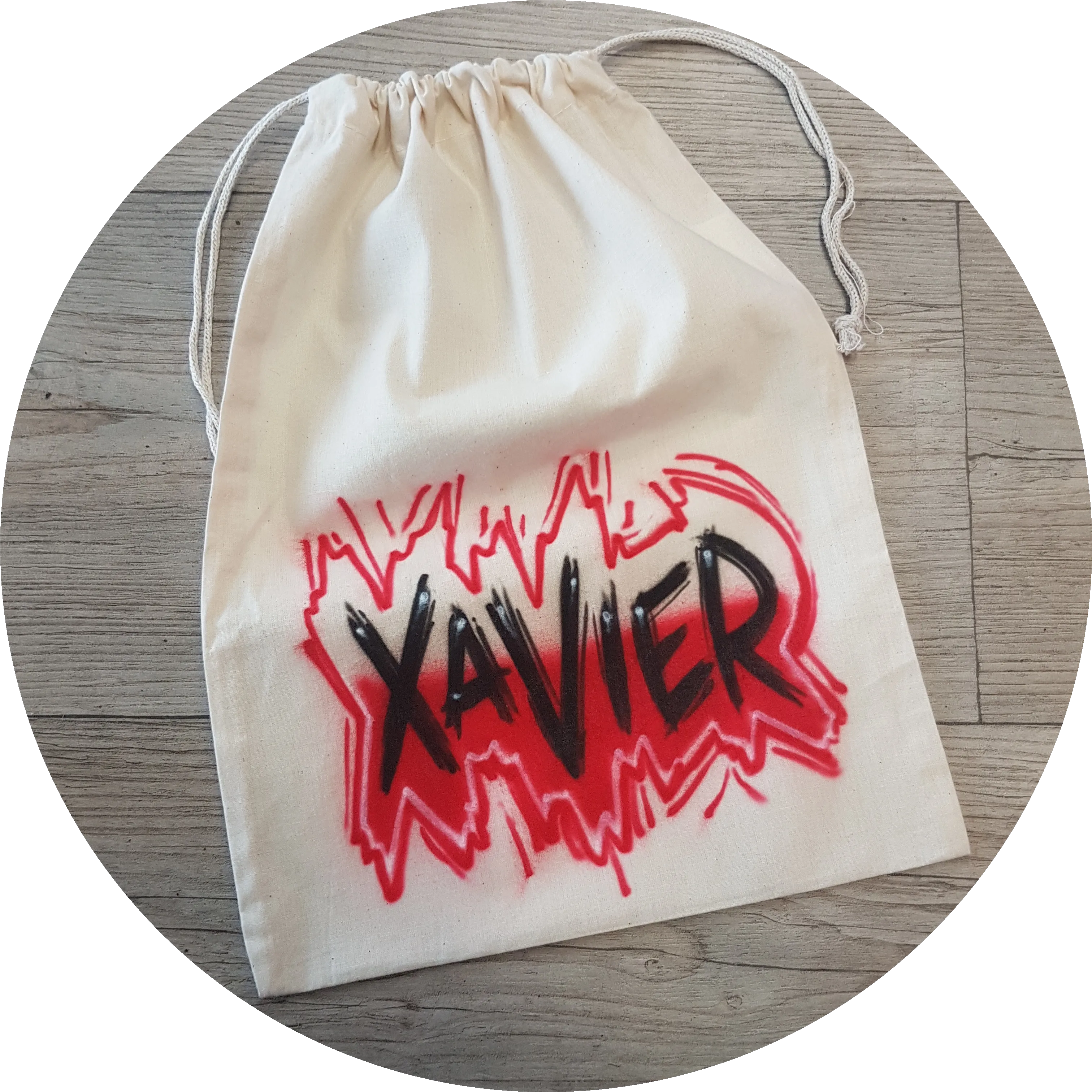 Airbrush Calico Bag Name Design 005