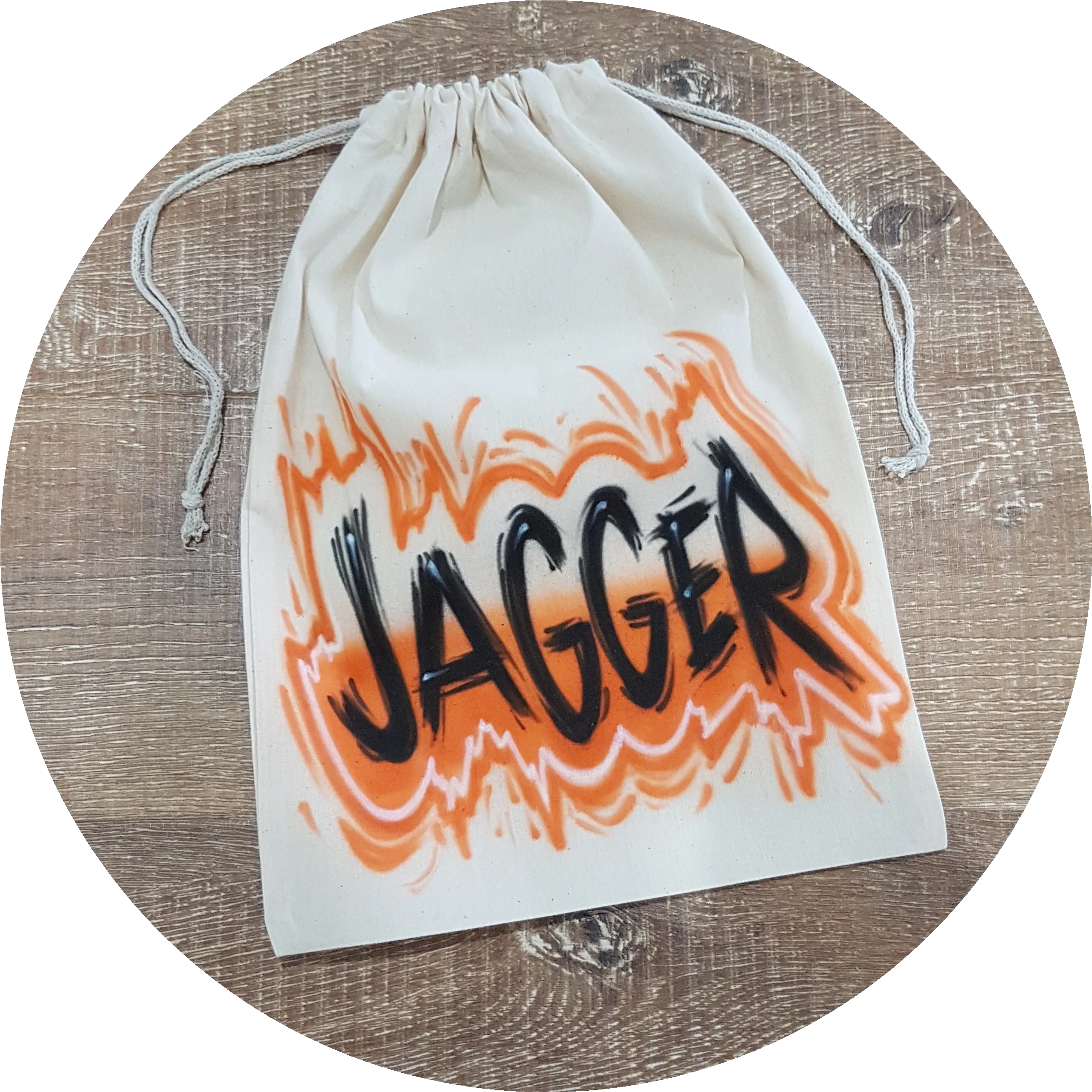 Airbrush Calico Bag Name Design 005