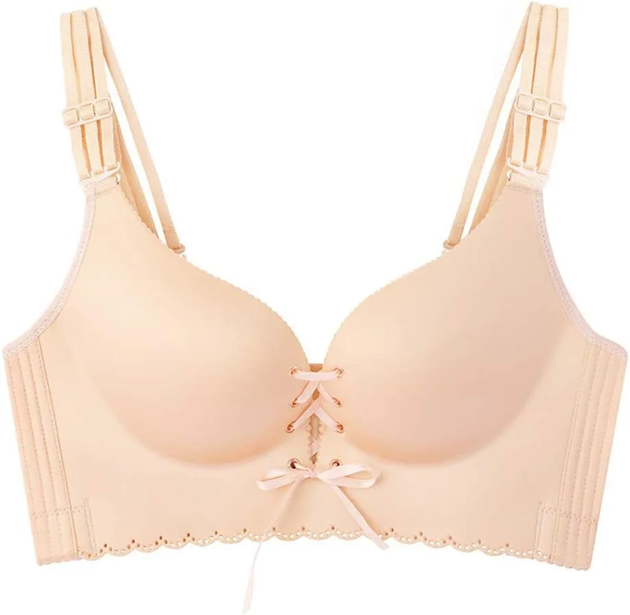 Aivtalk Womens Push Up Drawstring Bras Plus Size Wirefree Cleavage Bra Sexy Lingerie