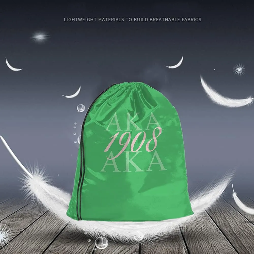 AKA 1908 Drawstring Bags Backpack Bag As Known As Abbreviation Cool Design Art Hip Hop Style Green Pink Color Abstract Sport Gym Sack Drawstring Bag String Bag Yoga Bag for Men Women