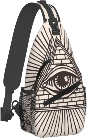 All Seeing Eye Of God Triangle Pyramidcrossbody Bag, Adjustable Shoulder Strap Chest Bag, Sports Travel, Running, Leisure Waist Bag