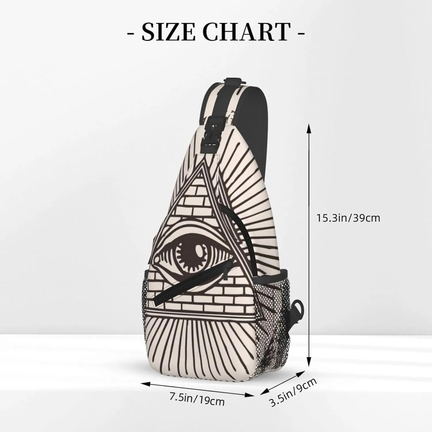 All Seeing Eye Of God Triangle Pyramidcrossbody Bag, Adjustable Shoulder Strap Chest Bag, Sports Travel, Running, Leisure Waist Bag