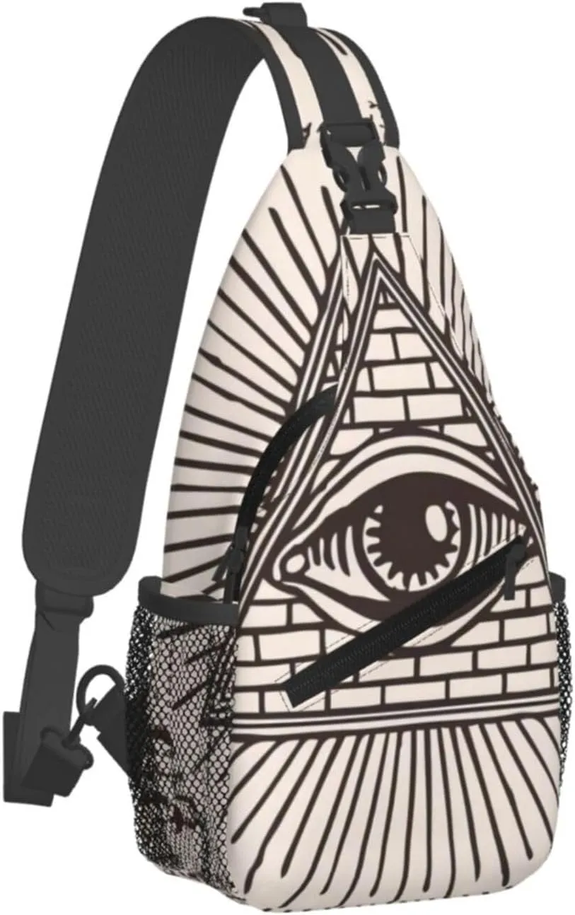All Seeing Eye Of God Triangle Pyramidcrossbody Bag, Adjustable Shoulder Strap Chest Bag, Sports Travel, Running, Leisure Waist Bag