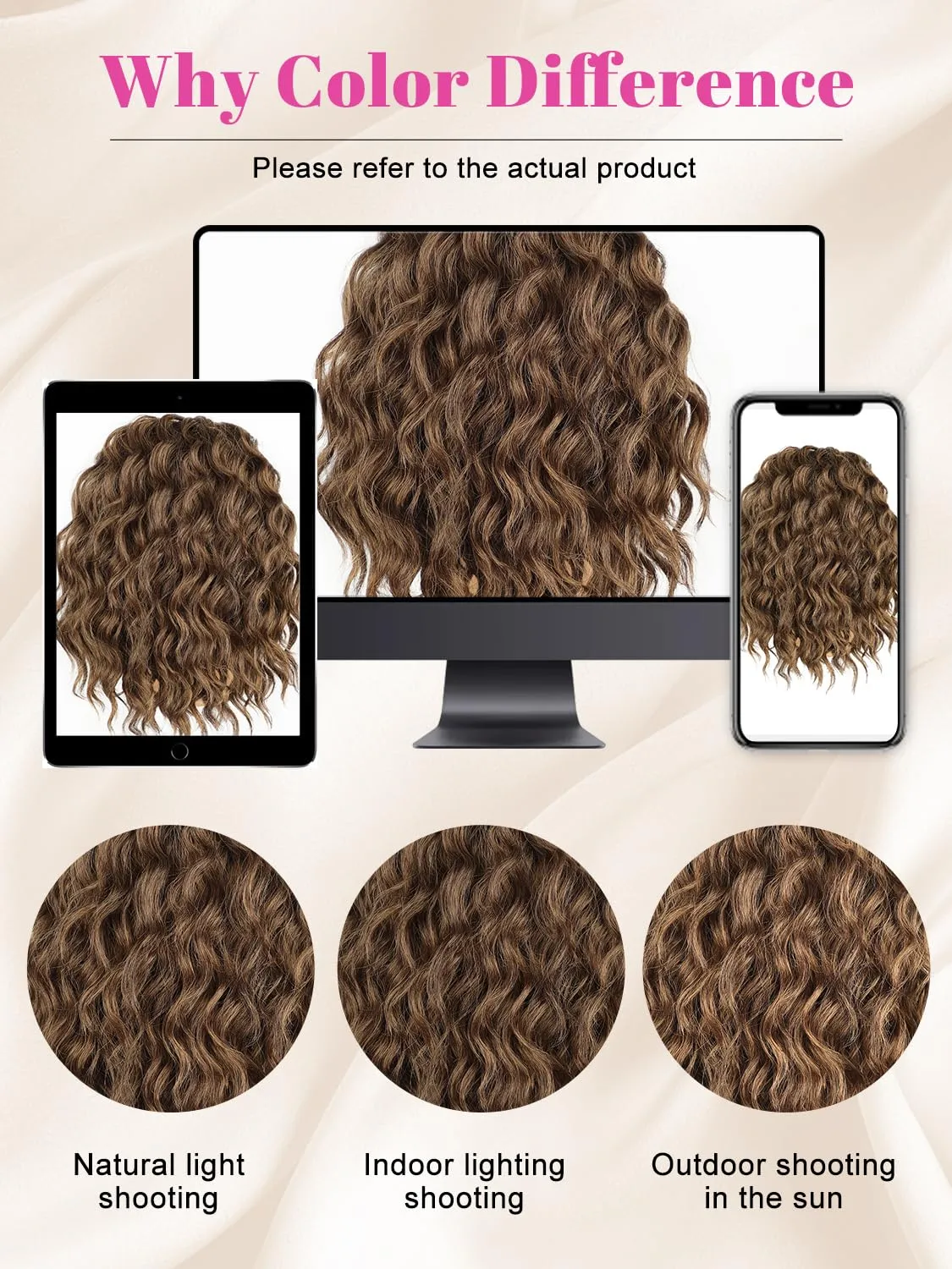 ALXNAN Wavy Curly Ponytail Extension, 8" Mix Brown & Blonde Drawstring Ponytail for Black Women Short Soft Natural Synthetic Hairpiece Thick For Daily Use