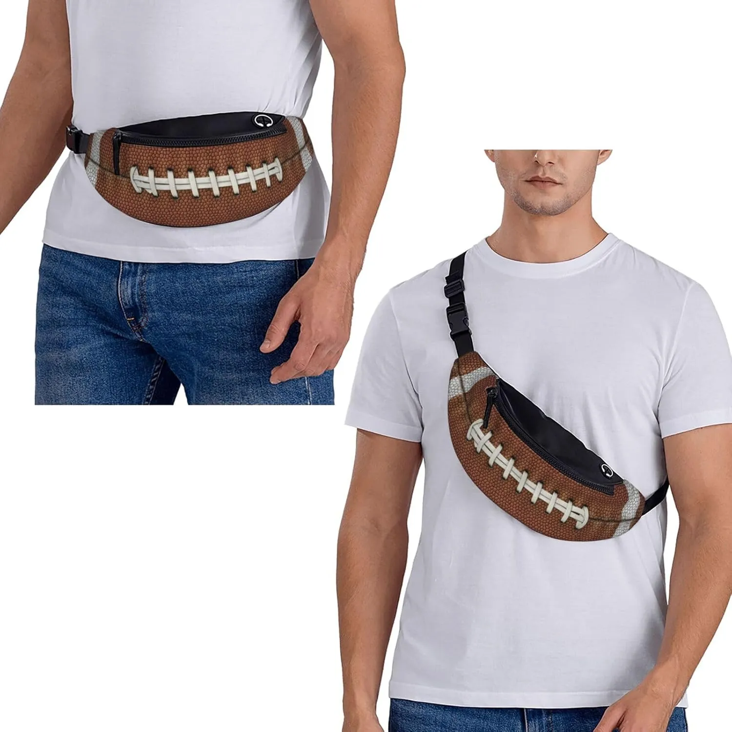 American Football Fanny Pack Waist Bag Adjustable Belt Bag For Men Women Fashion Sling Crossbody Hip Bum Bag Traveling Hiking Cycling Running