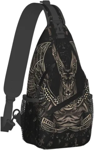 Ancient Ankh Egyptian Eye Symbolcrossbody Bag, Adjustable Shoulder Strap Chest Bag, Sports Travel, Running, Leisure Waist Bag