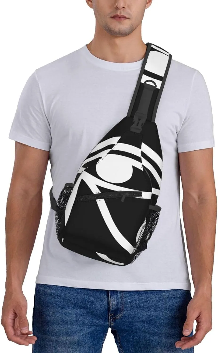 Ancient Ankh Egyptian Eye Symbolcrossbody Bag, Adjustable Shoulder Strap Chest Bag, Sports Travel, Running, Leisure Waist Bag