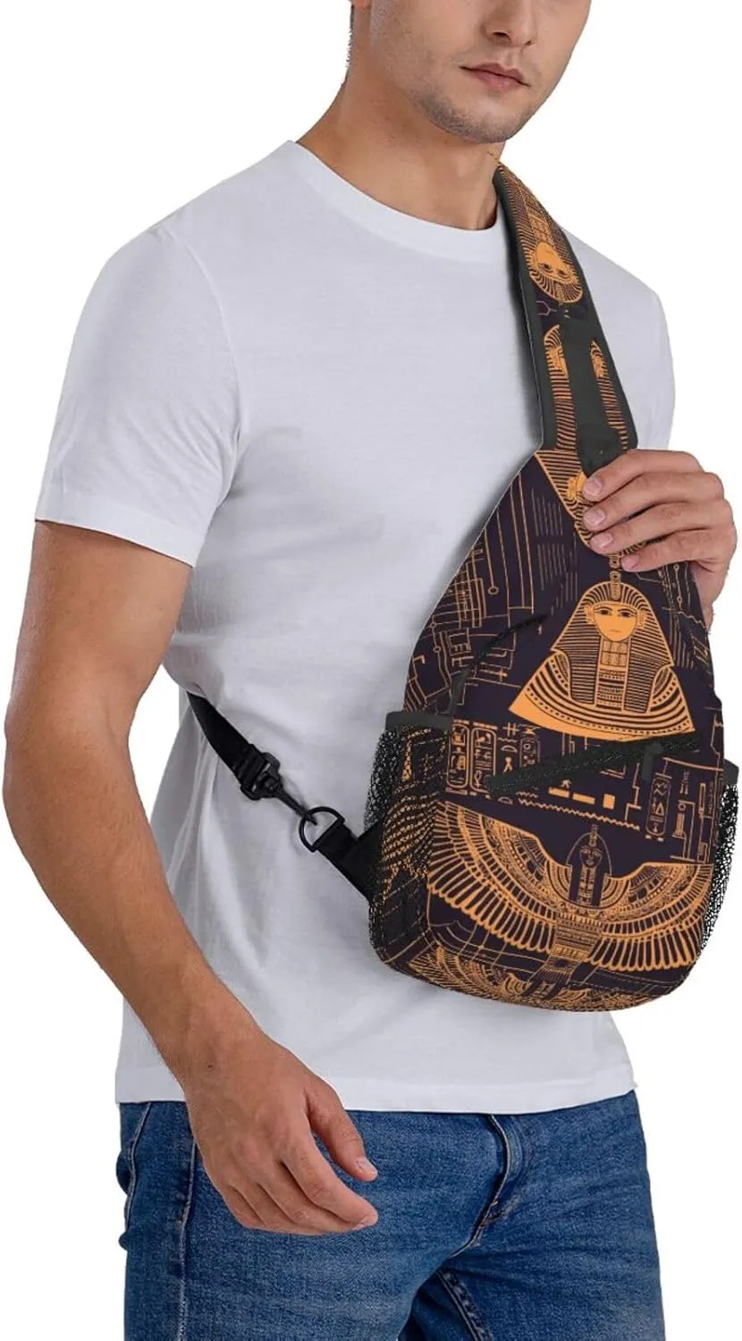 Ancient Egyptian Civilization Outdoor Crossbody Shoulder Bag For Unisex Young Adult Hiking Bicycling