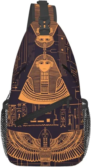 Ancient Egyptian Civilization Outdoor Crossbody Shoulder Bag For Unisex Young Adult Hiking Bicycling
