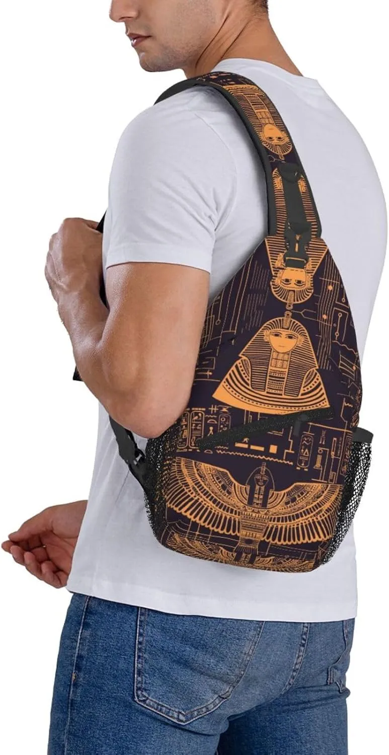 Ancient Egyptian Civilization Outdoor Crossbody Shoulder Bag For Unisex Young Adult Hiking Bicycling
