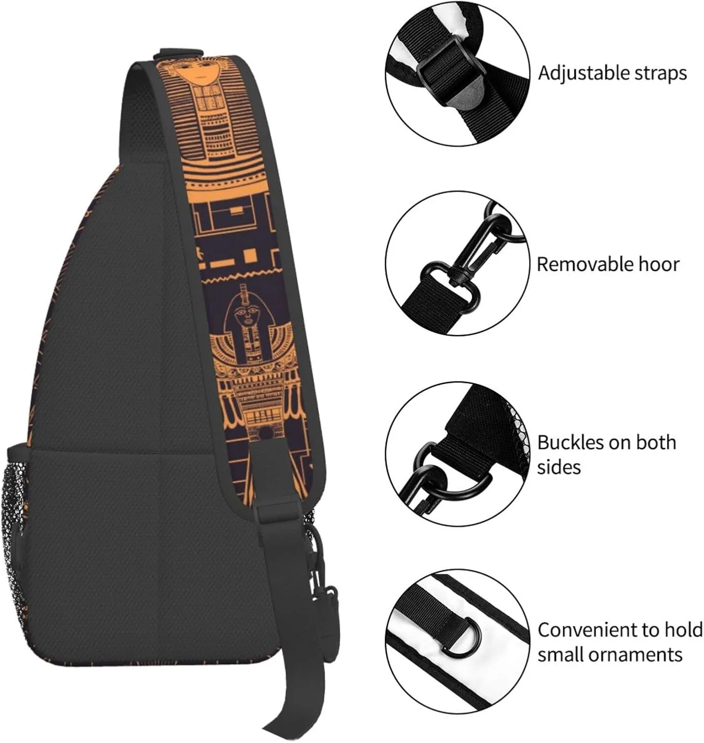 Ancient Egyptian Civilization Outdoor Crossbody Shoulder Bag For Unisex Young Adult Hiking Bicycling