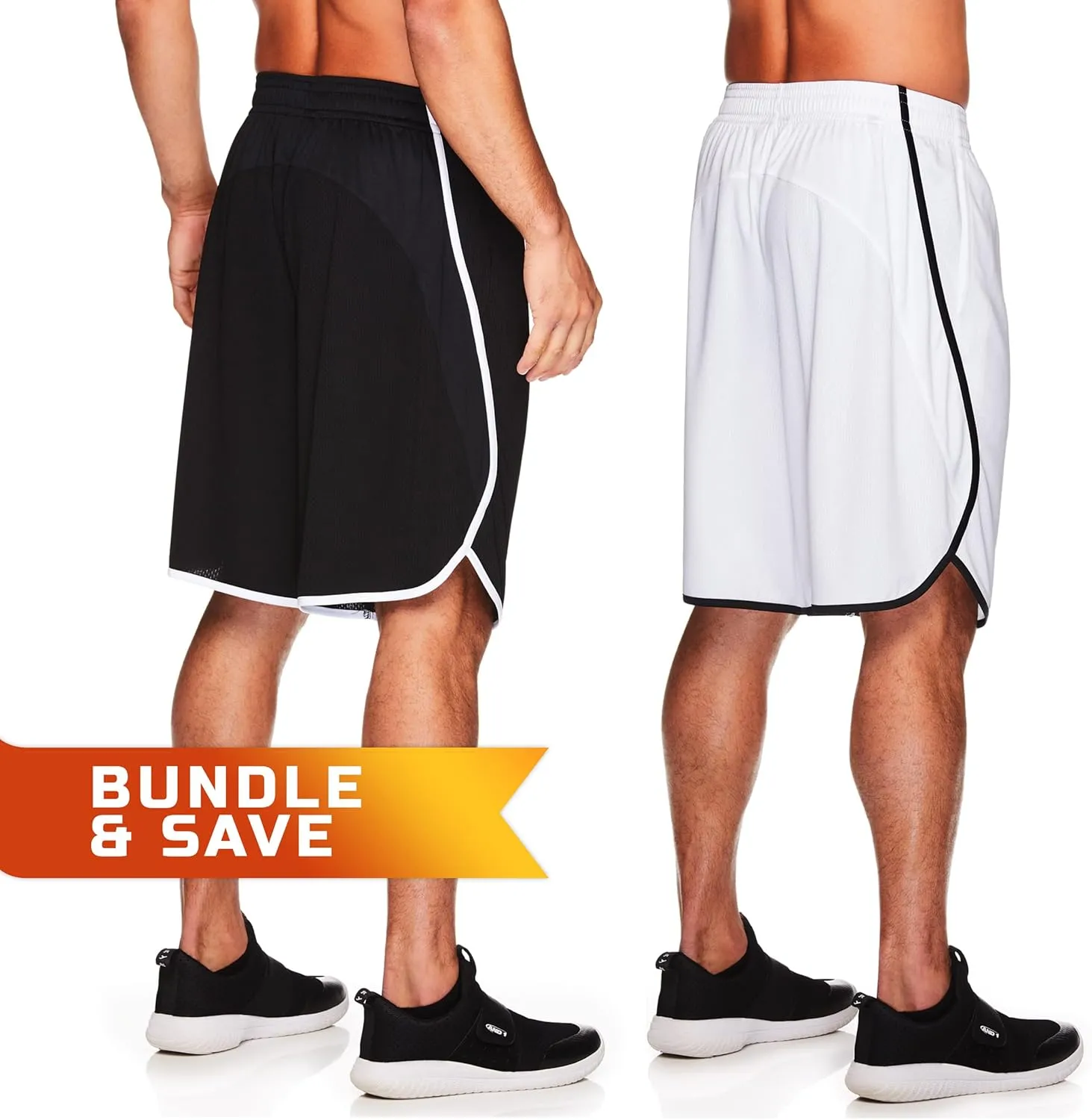 AND1 Men's Drop Needle Shorts, 2-Pack - Comfortable Athletic Performance Basketball Shorts