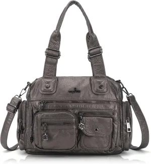 Angel Kiss Large Purses for Women Multi Pocket Hobo Handbag Ladies Tote Satchel Bag Soft Leather Shoulder Bag