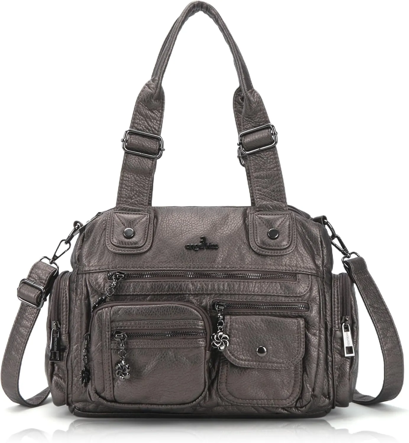 Angel Kiss Large Purses for Women Multi Pocket Hobo Handbag Ladies Tote Satchel Bag Soft Leather Shoulder Bag