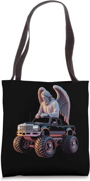 Angel With Monster Truck Tote Bag