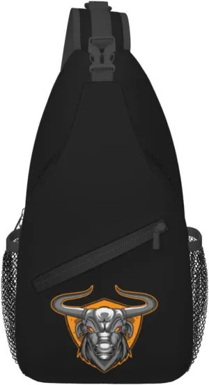 Angry Bison Crossbody Bags For Women Men Chest Backpack Gym Shoulder Bag Travel Outdoor Sports Casual Crossbody Bags