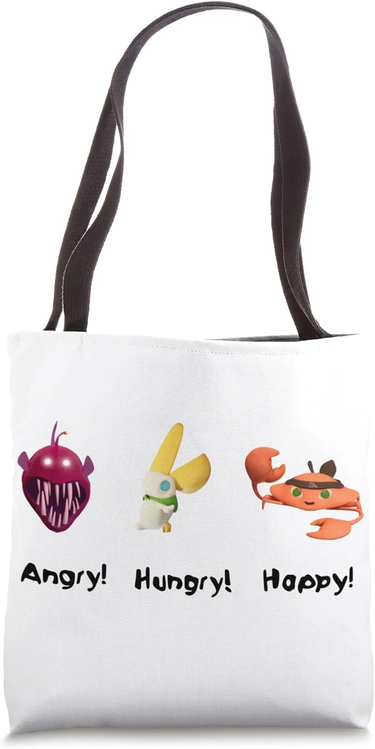 Angry Hungry Happy cute unique FuNn Interactive Characters Tote Bag