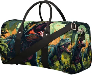 Animal Dinosaur Travel Duffel Bag for Women Men Waterproof Foldable Overnight Weekender Bag Large Capacity Sports Gym Bag