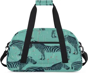 Animal Zebra Gym Duffel Bag for Men Women Anime Pattern Sports Tote Bag with Adjustable Shoulder Strap for Dance Gymnastics Traveling Outdoor Camping Overnight Stay