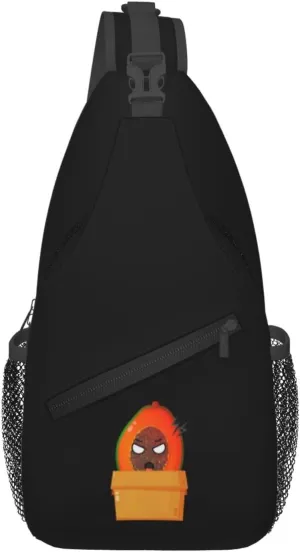 Animation Of A Cut Papaya Crossbody Bags For Women Men Chest Backpack Gym Shoulder Bag Travel Outdoor Sports Casual Crossbody Bags