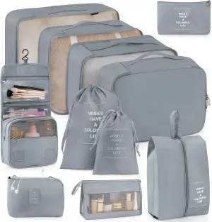 Anjing Packing Cubes 10/11 PCS Travel Luggage Organizers, Travel Essentials, Waterproof Packing Organisers, Luggage Organizer Bags