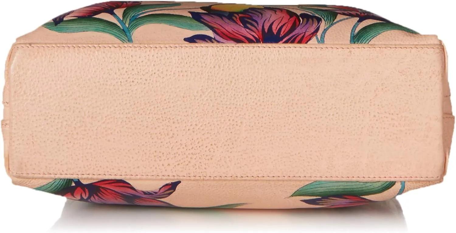 Anna by Anuschka Women Hand Painted Leather Triple Compartment Satchel