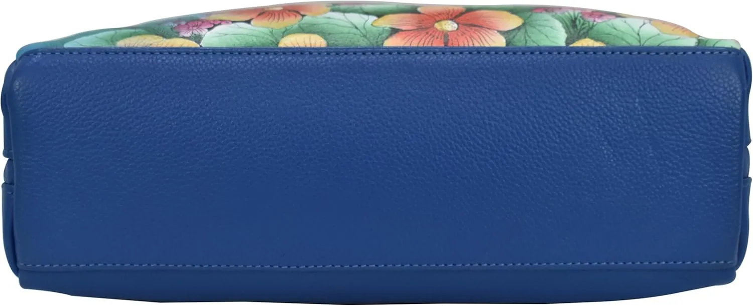 Anna by Anuschka Women Hand Painted Leather Triple Compartment Satchel