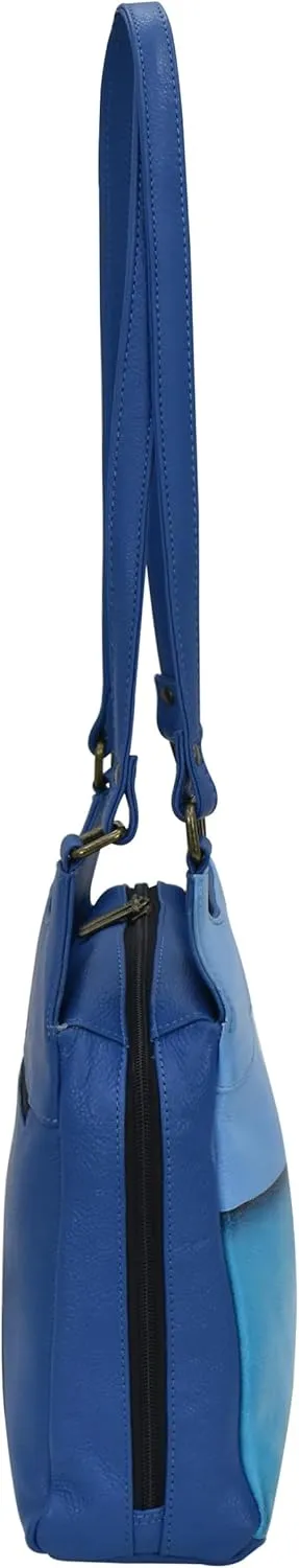 Anna by Anuschka Women Hand Painted Leather Triple Compartment Satchel