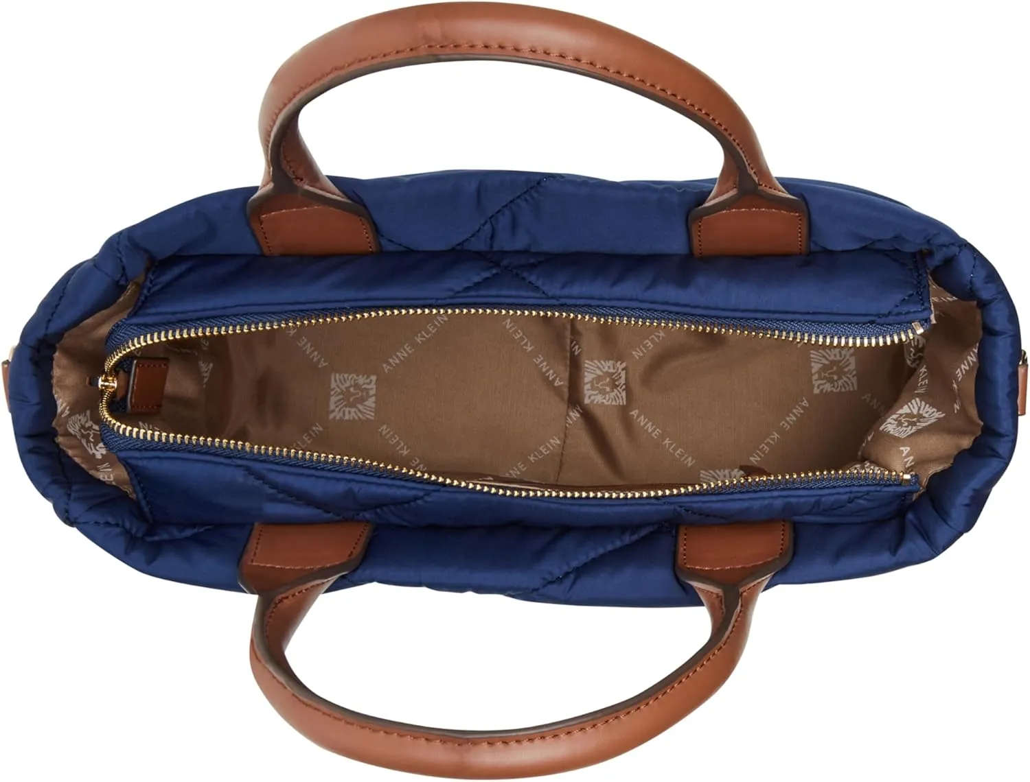 Anne Klein Ew Quilted Nylon Satchel with Pouch and Coin Case