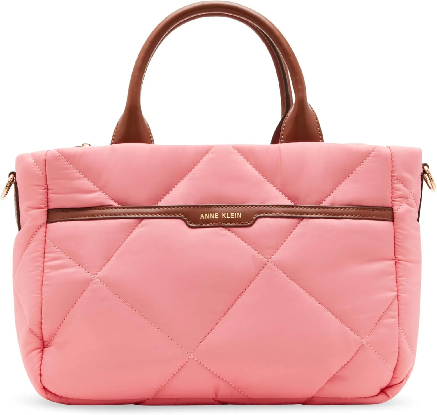 Anne Klein Ew Quilted Nylon Satchel with Pouch and Coin Case