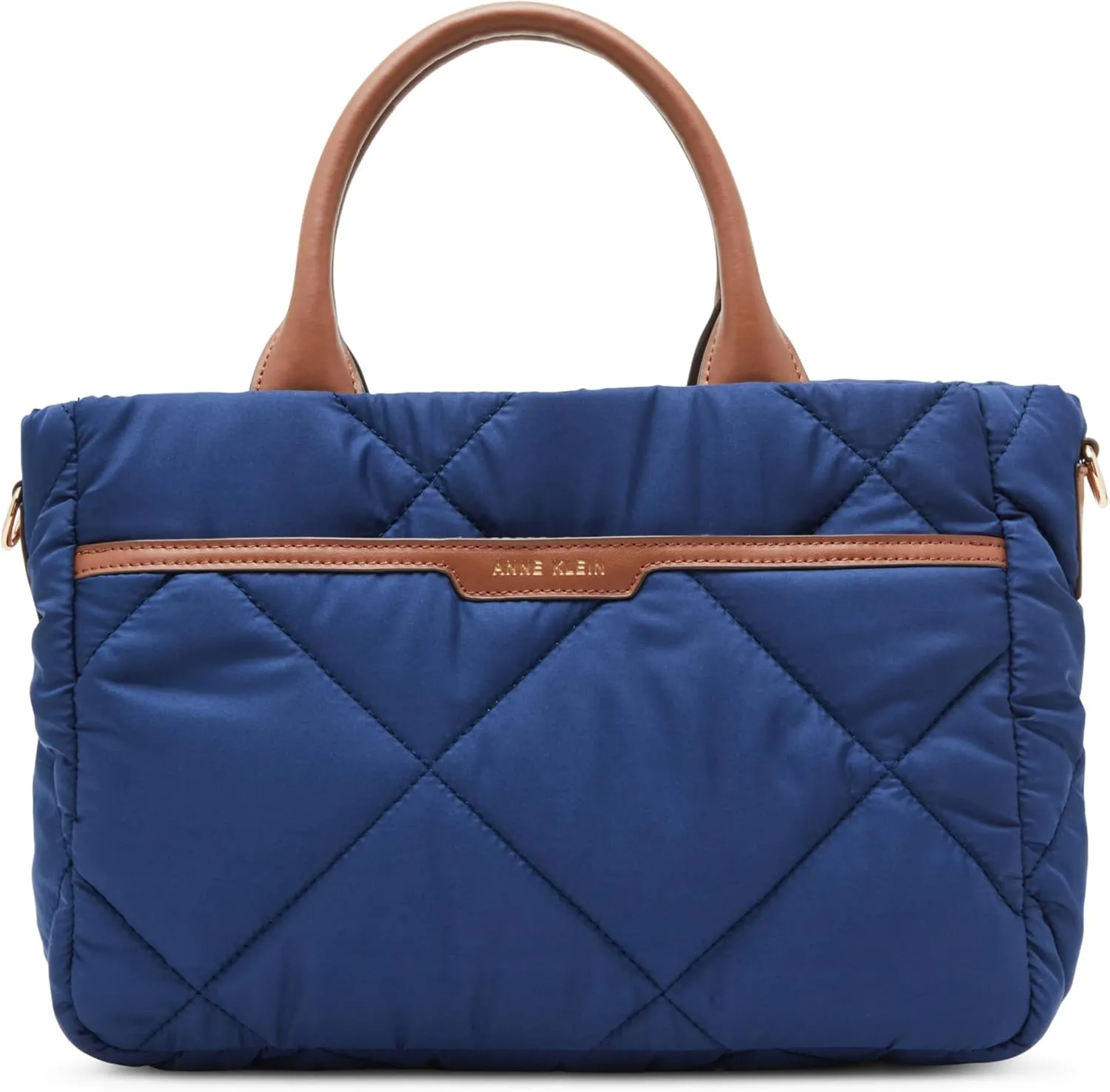 Anne Klein Ew Quilted Nylon Satchel with Pouch and Coin Case