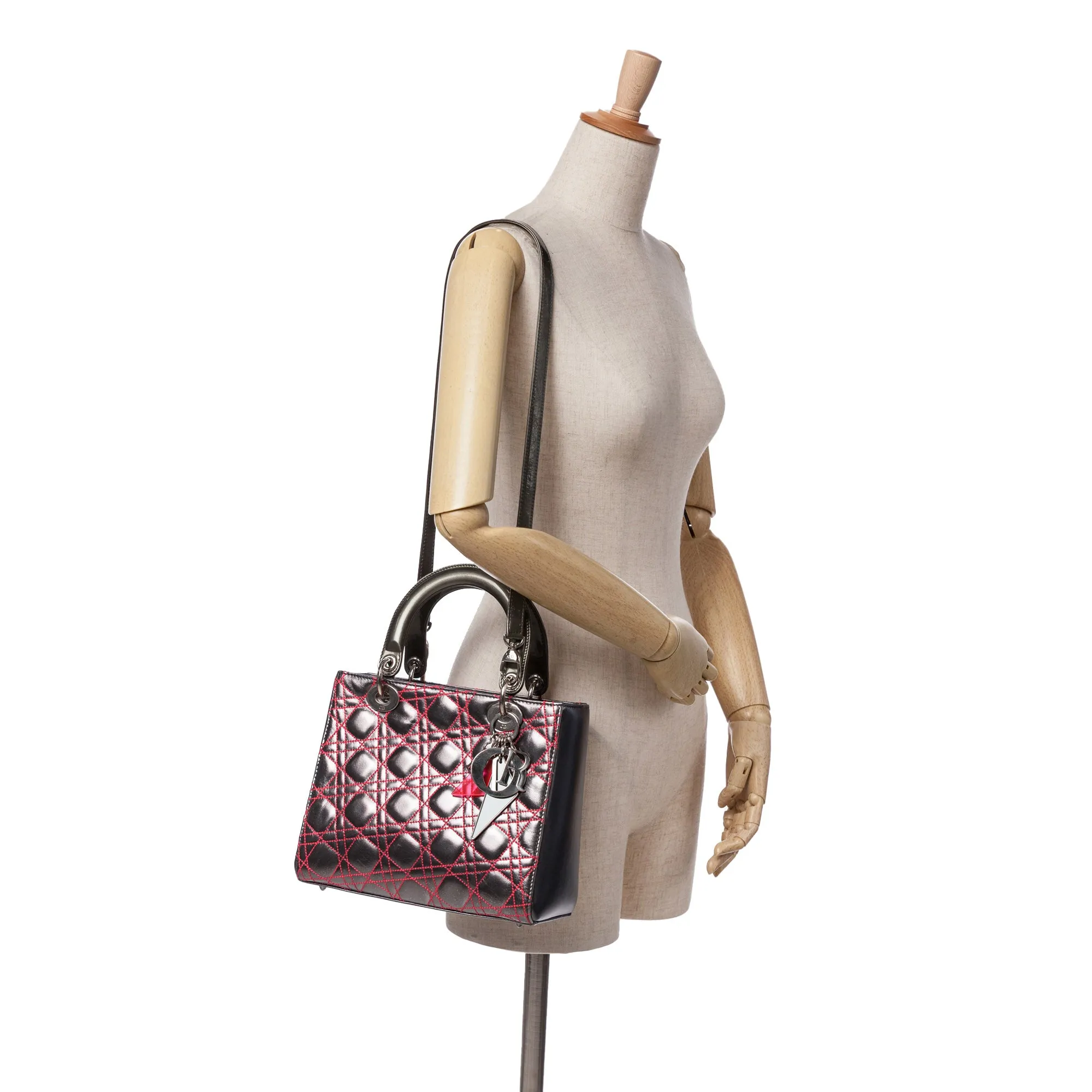 Anselm Reyle Medium Metallic Lambskin Cannage Lady Dior