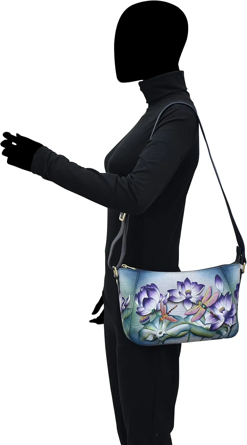 Anuschka Women’s Genuine Leather Shoulder Hobo - Hand Painted Exterior
