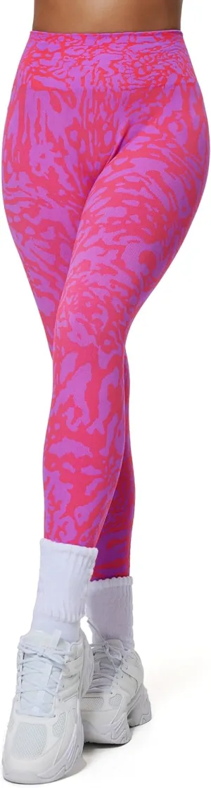 Aoxjox Women's High Waist Seamless Camo Hidden Scrunch Legging Knit Workout Yoga Pants 23"