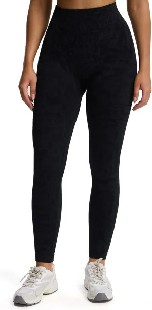Aoxjox Women's High Waist Seamless Camo Hidden Scrunch Legging Knit Workout Yoga Pants 23"