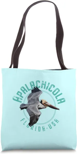 Apalachicola Florida Pelican Design Tote Bag