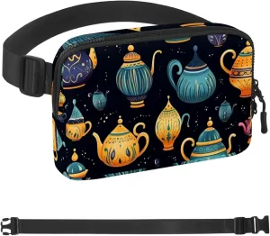 Arabian Tea Kettle Crossbody Fanny Pack for Men&Women, Large Waist Bag & Hip Bum Bag with Adjustable Strap for Outdoors Workout Traveling Casual Running Hiking Cycling