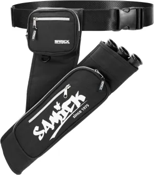 Archery Arrow Quiver - Adjustable Waist Hanged Quiver with 3 Removable Tubes & Pockets for Archery Arrows Case & Equipment - Ideal for Hunting & Target Practice - Right Handed Only