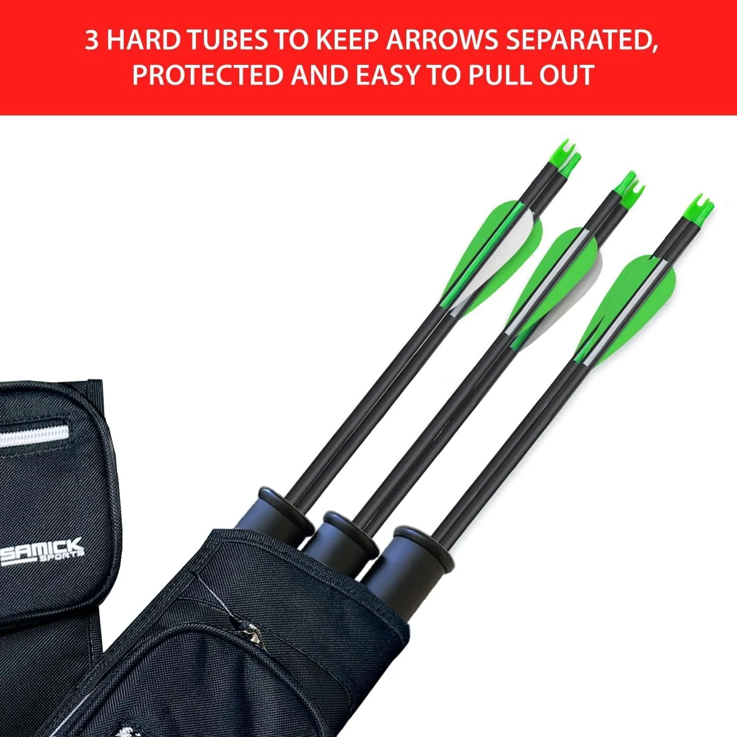 Archery Arrow Quiver - Adjustable Waist Hanged Quiver with 3 Removable Tubes & Pockets for Archery Arrows Case & Equipment - Ideal for Hunting & Target Practice - Right Handed Only
