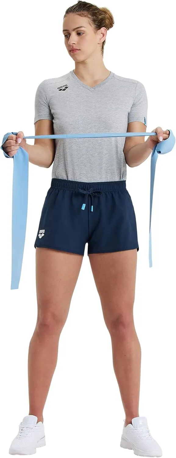 ARENA Women's Team Solid 100% Polyester Athletic Shorts with Side Pockets and Drawstring