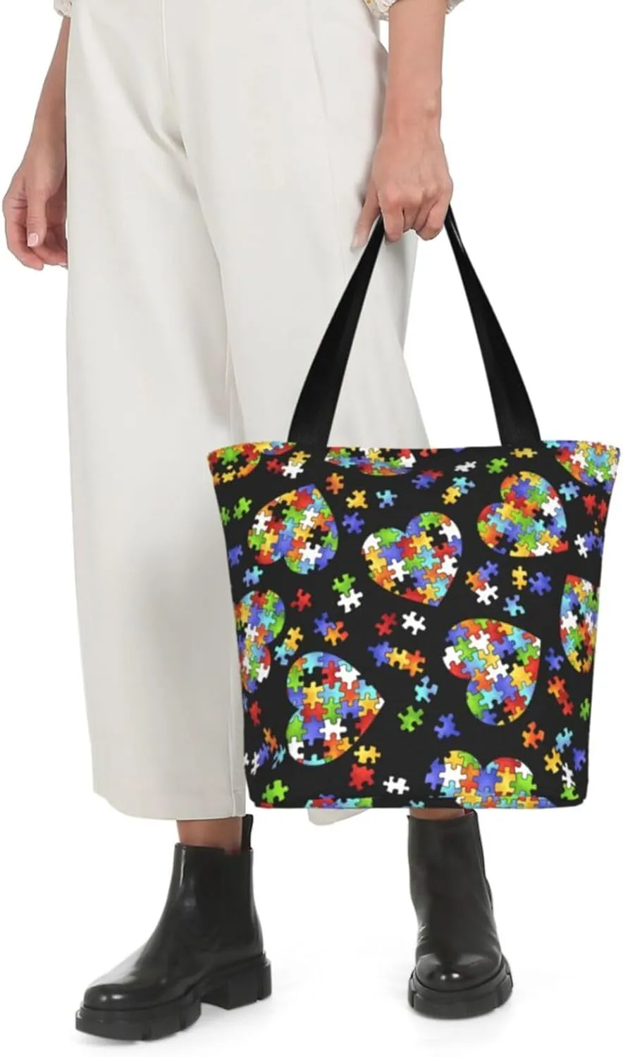 Art Guitar Pattern Print Shoulder Tote Bag Women'S Large Size Handbag Casual Tote Shopping Bag For Women
