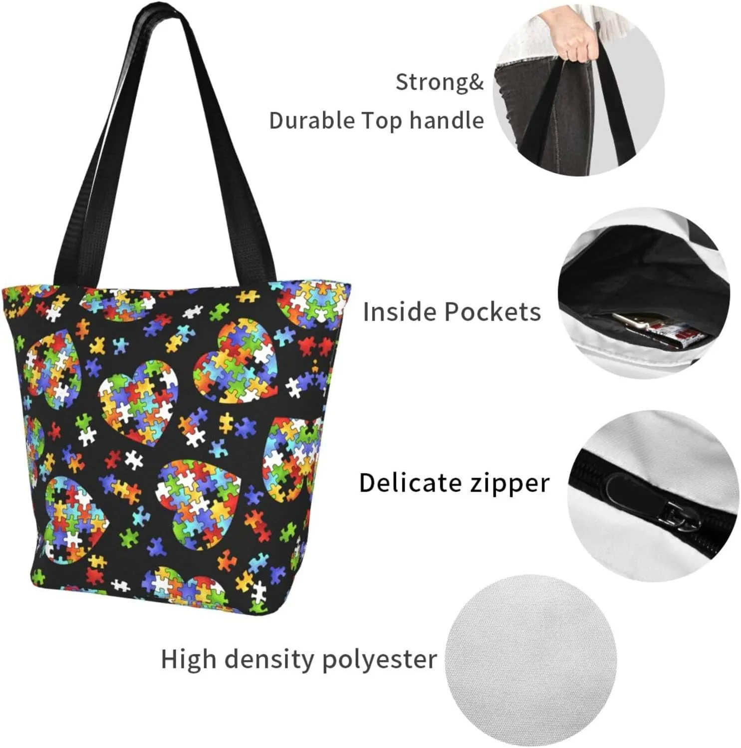 Art Guitar Pattern Print Shoulder Tote Bag Women'S Large Size Handbag Casual Tote Shopping Bag For Women