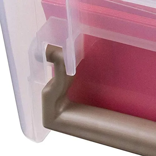 ArtBin 6925AB Semi Satchel with 3 Removable Dividers, Portable Art & Craft Organizer with Handle, [1] Plastic Storage Case, Clear