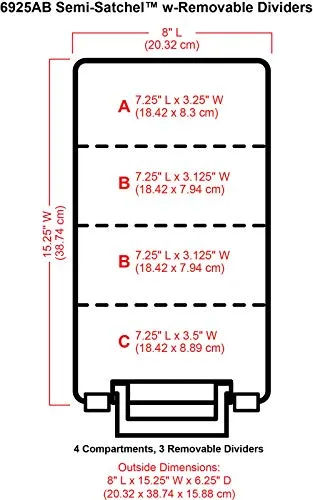 ArtBin 6925AB Semi Satchel with 3 Removable Dividers, Portable Art & Craft Organizer with Handle, [1] Plastic Storage Case, Clear