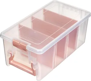 ArtBin Semi Satchel Portable Craft Organizer with 3 Dividers - Clear Plastic Storage Case for Art & Craft Supplies
