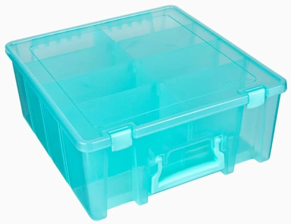 ArtBin Super Satchel Compartment Box - Stackable Durable Art Storage with 8 Removable Compartments, Smart Closure, and Portable Design for Craft Supplies, Threads, Ribbons, Paint Tubes