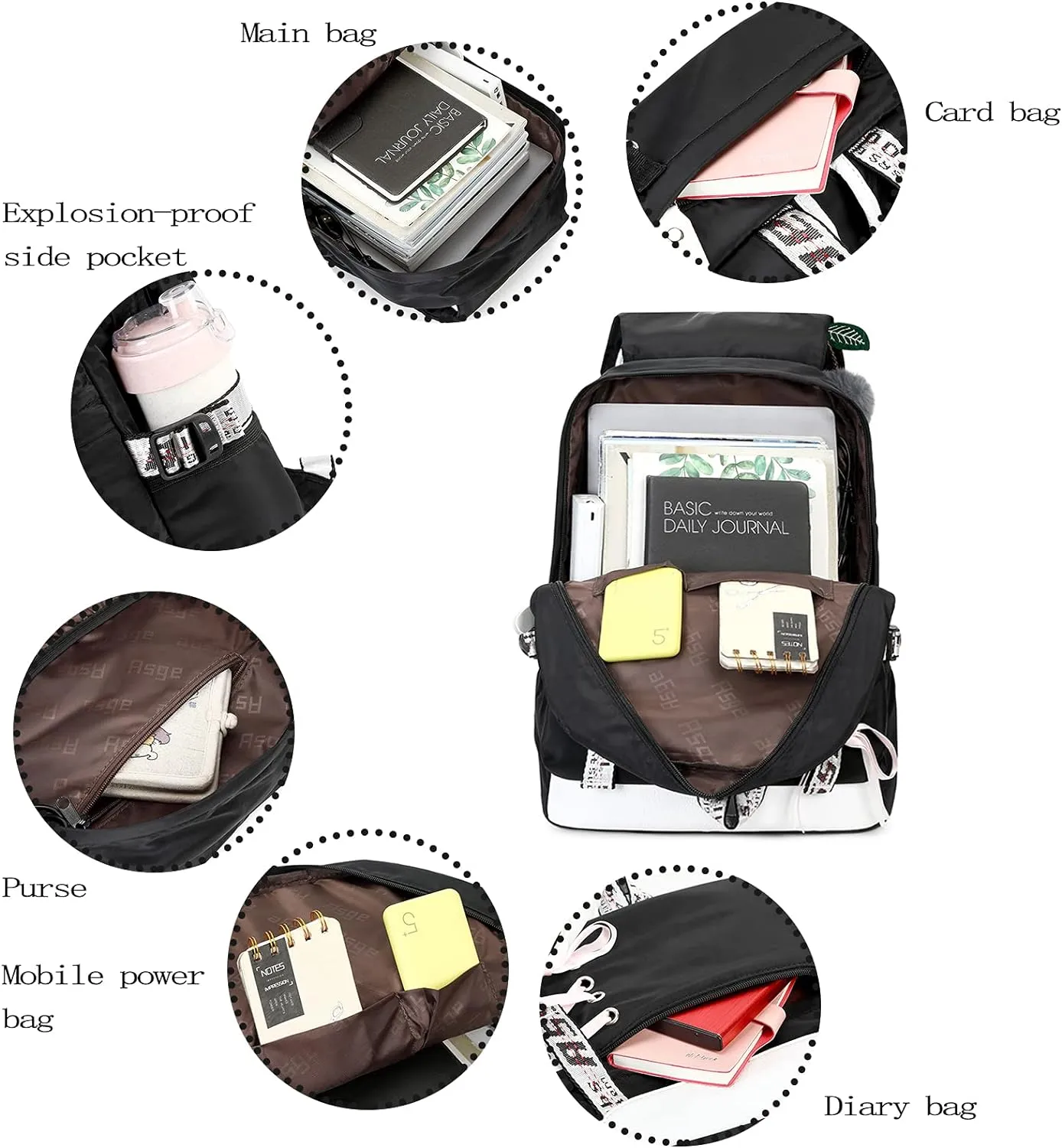 Asge Backpacks for Girls Kids Backpack for School Bookbag for Women Children Back Pack
