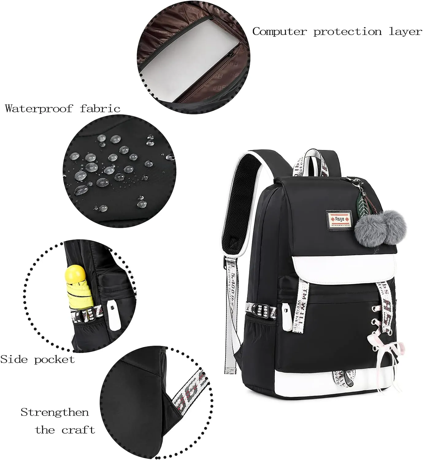 Asge Backpacks for Girls Kids Backpack for School Bookbag for Women Children Back Pack